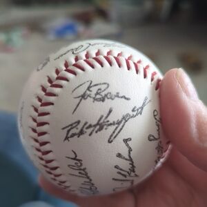 Autographed Baseball with Red Stitching Facsimiles